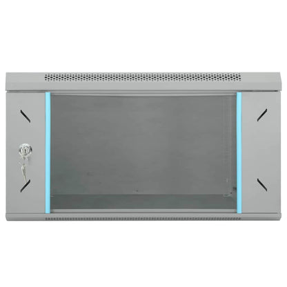 vidaXL Network Cabinet with Storage Grey 53 x 60 x 30 cm Steel 3