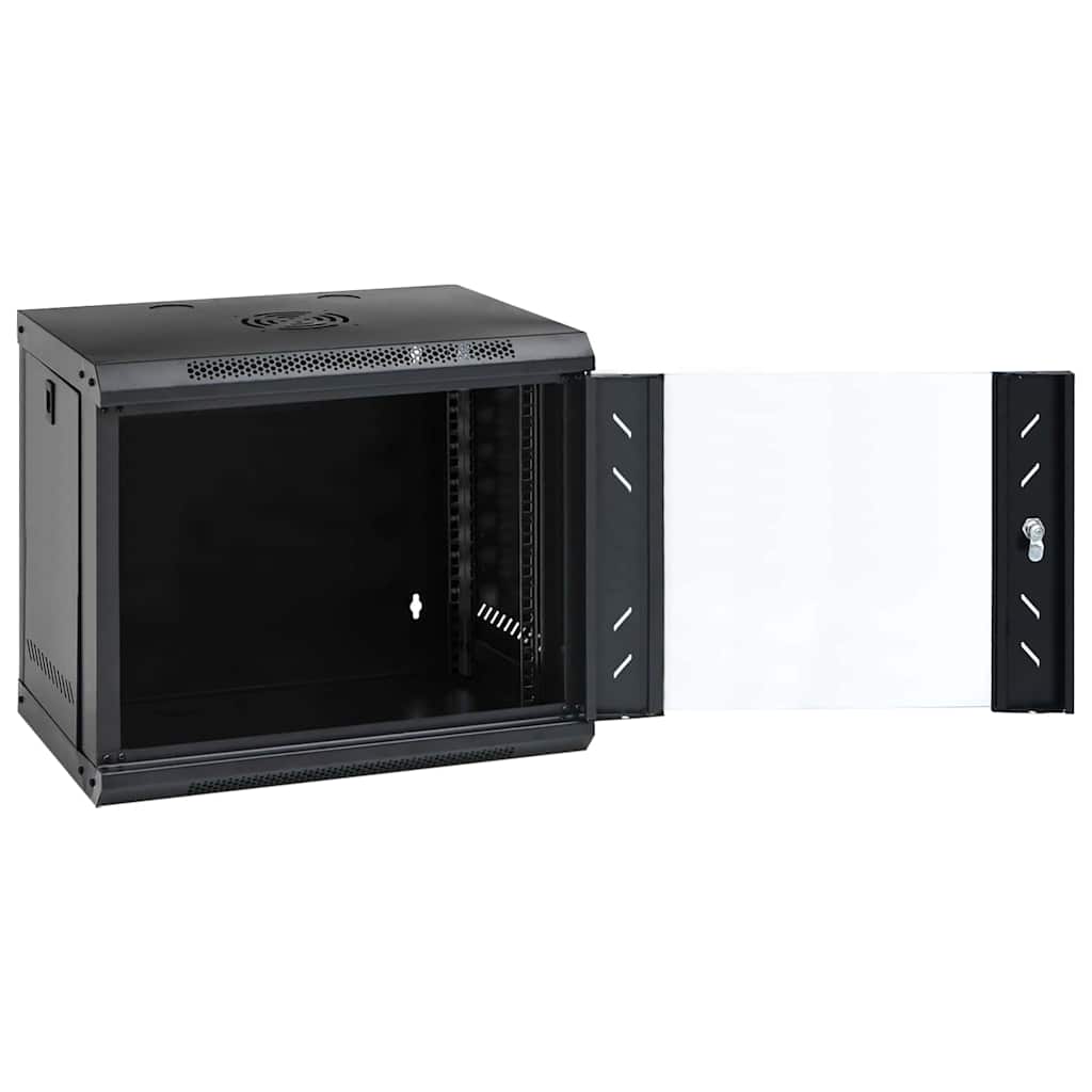 Network Cabinet with Storage Steel Black 53 cm 45 cm 45 cm