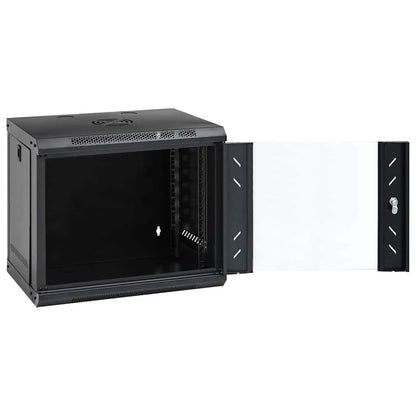 Network Cabinet with Storage Steel Black 53 cm 45 cm 45 cm