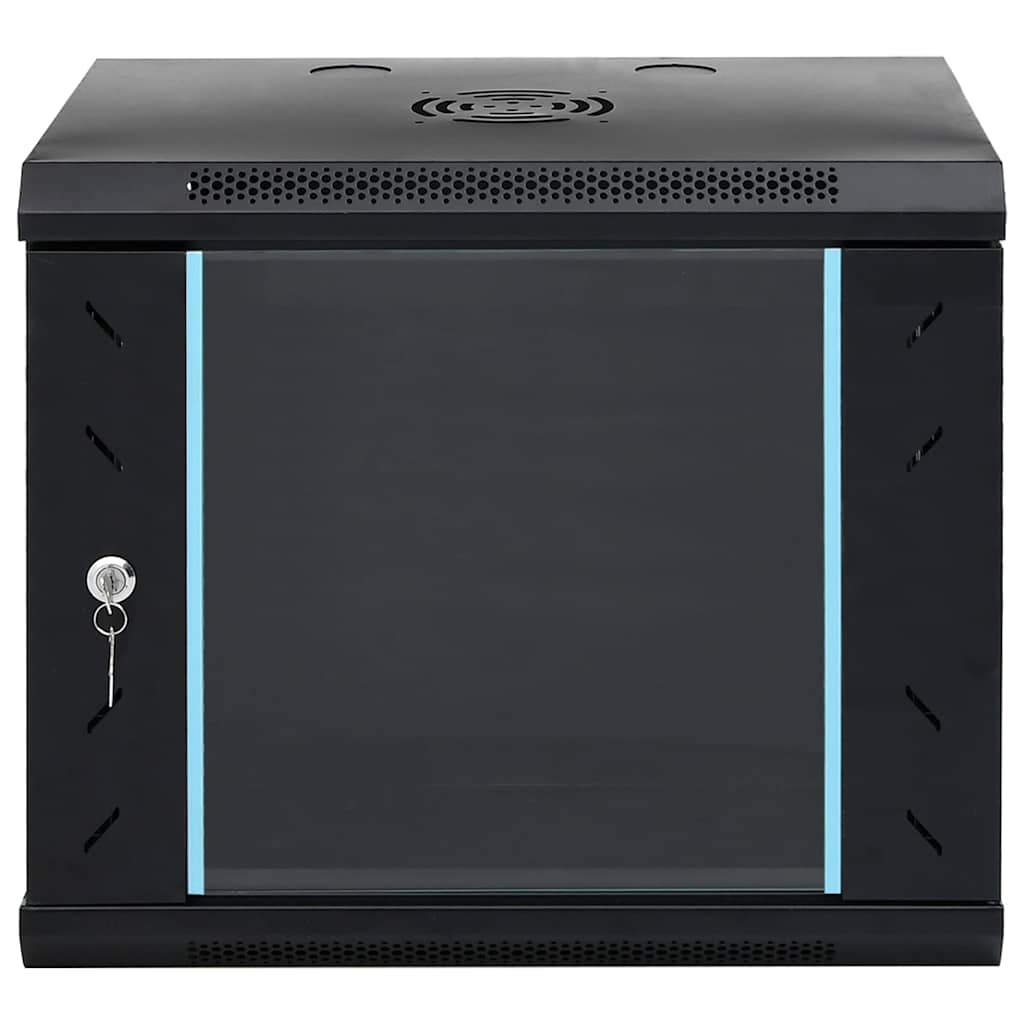 Network Cabinet with Storage Steel Black 53 cm 45 cm 45 cm