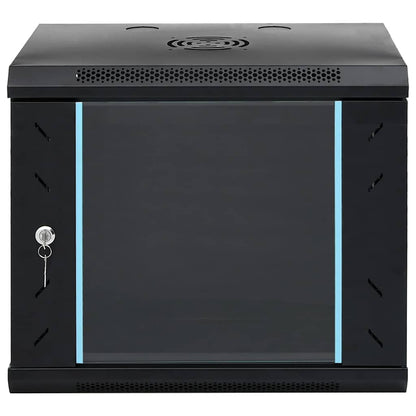 Network Cabinet with Storage Steel Black 53 cm 45 cm 45 cm