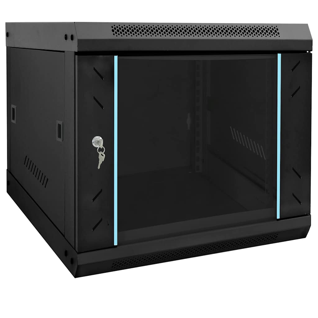 Network Cabinet with Storage Steel Black 53 cm 45 cm 60 cm
