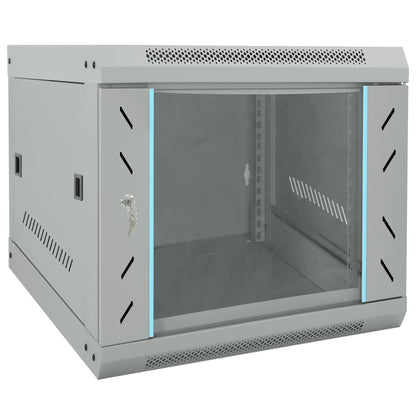 vidaXL Network Cabinet with Storage Steel Grey