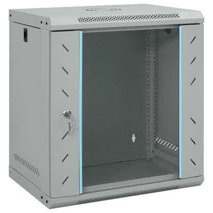 vidaXL Network Cabinet with Storage Steel Grey
