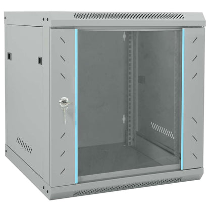 vidaXL Network Cabinet with Storage Steel Grey