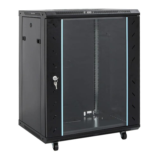 18U Network Cabinet with Swivel Feet 19 IP20 Black 800 mm 600 mm
