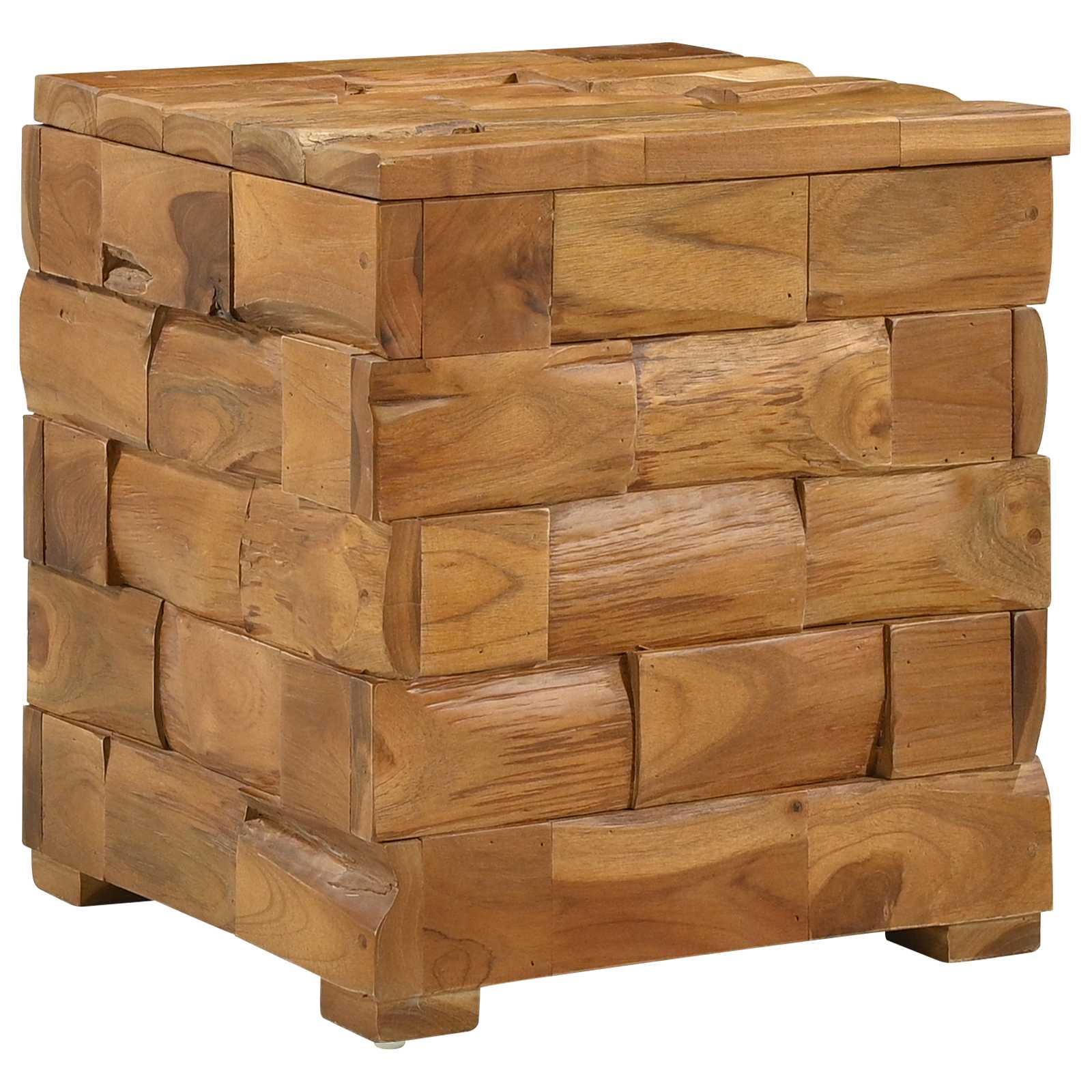 vidaXL Storage Stool Brown 40 x 40 x 45 cm Solid Teak Wood 2