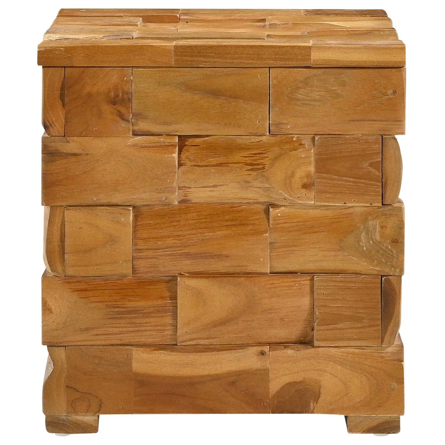vidaXL Storage Stool Brown 40 x 40 x 45 cm Solid Teak Wood 4