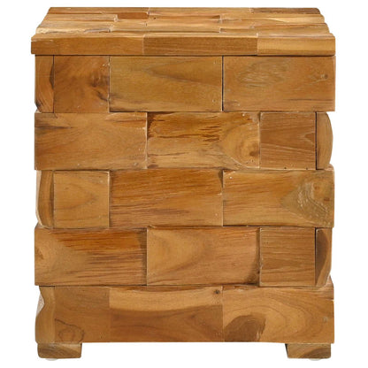 vidaXL Storage Stool Brown 40 x 40 x 45 cm Solid Teak Wood 4