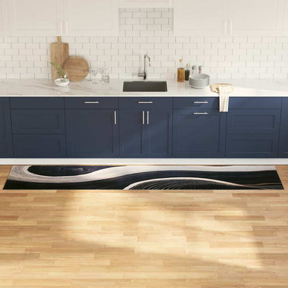 vidaXL Kitchen Rug Black 300 x 60 cm Velvet 1