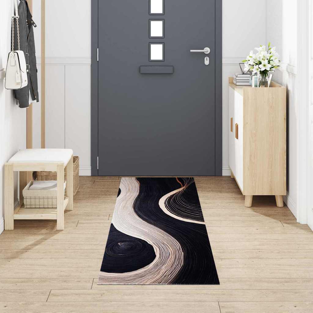 vidaXL Kitchen Rug Black 300 x 60 cm Velvet 3