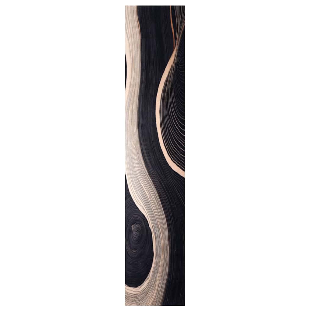 vidaXL Kitchen Rug Black 300 x 60 cm Velvet 2