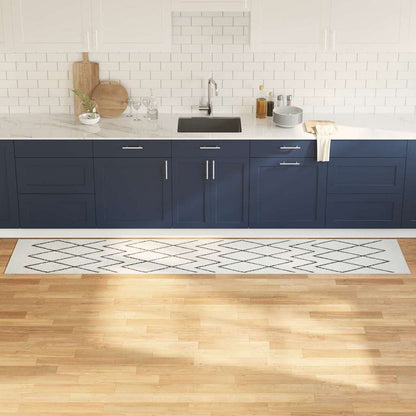 vidaXL Kitchen Rug White 300 x 60 cm Velvet 1