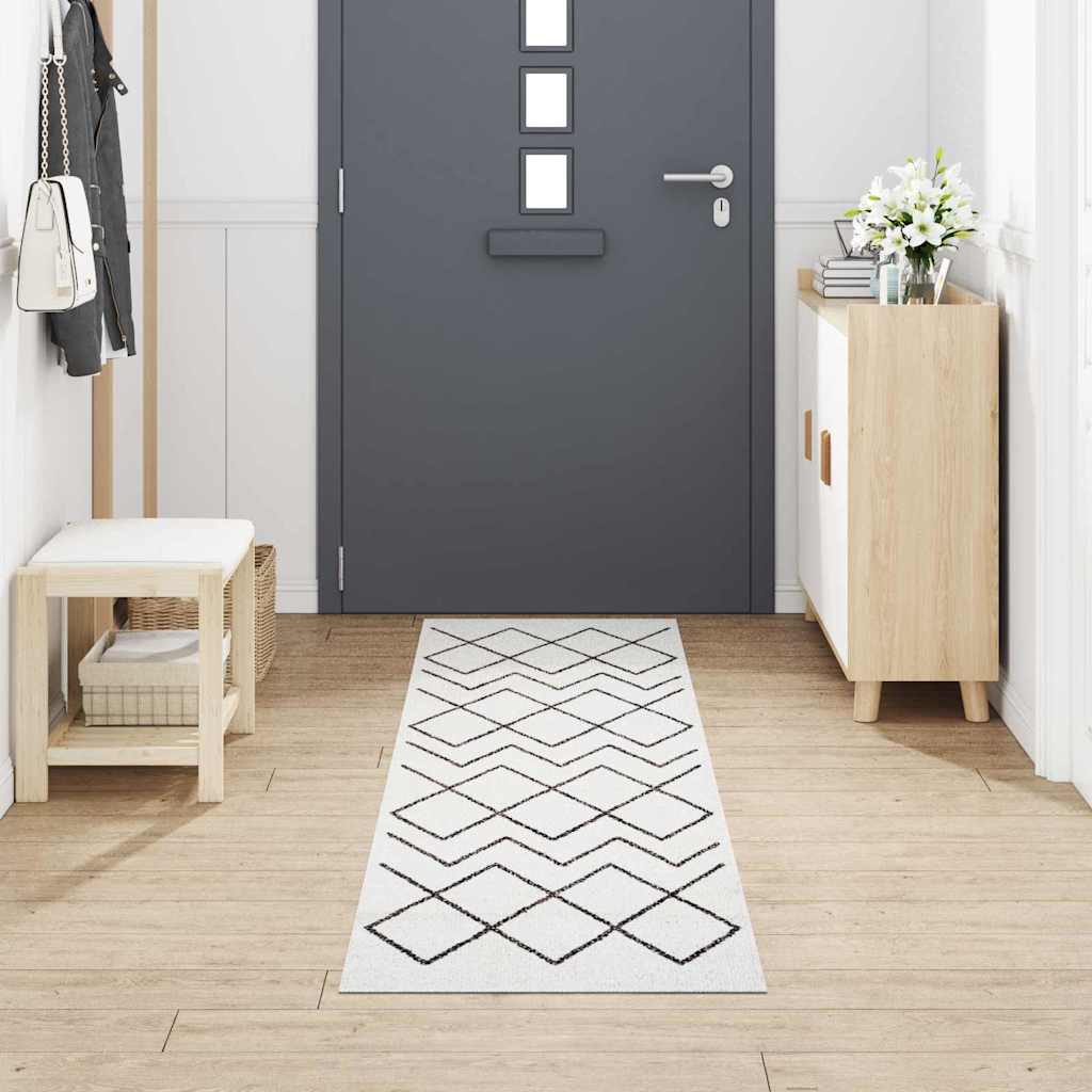 vidaXL Kitchen Rug White 300 x 60 cm Velvet 3