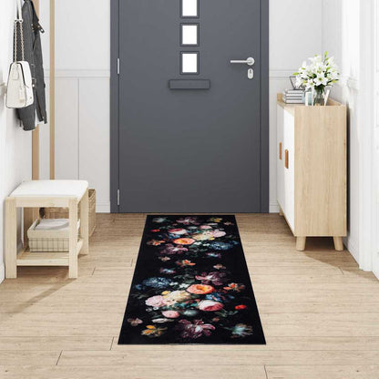 vidaXL Kitchen Rug Black 300 x 60 cm Velvet 3