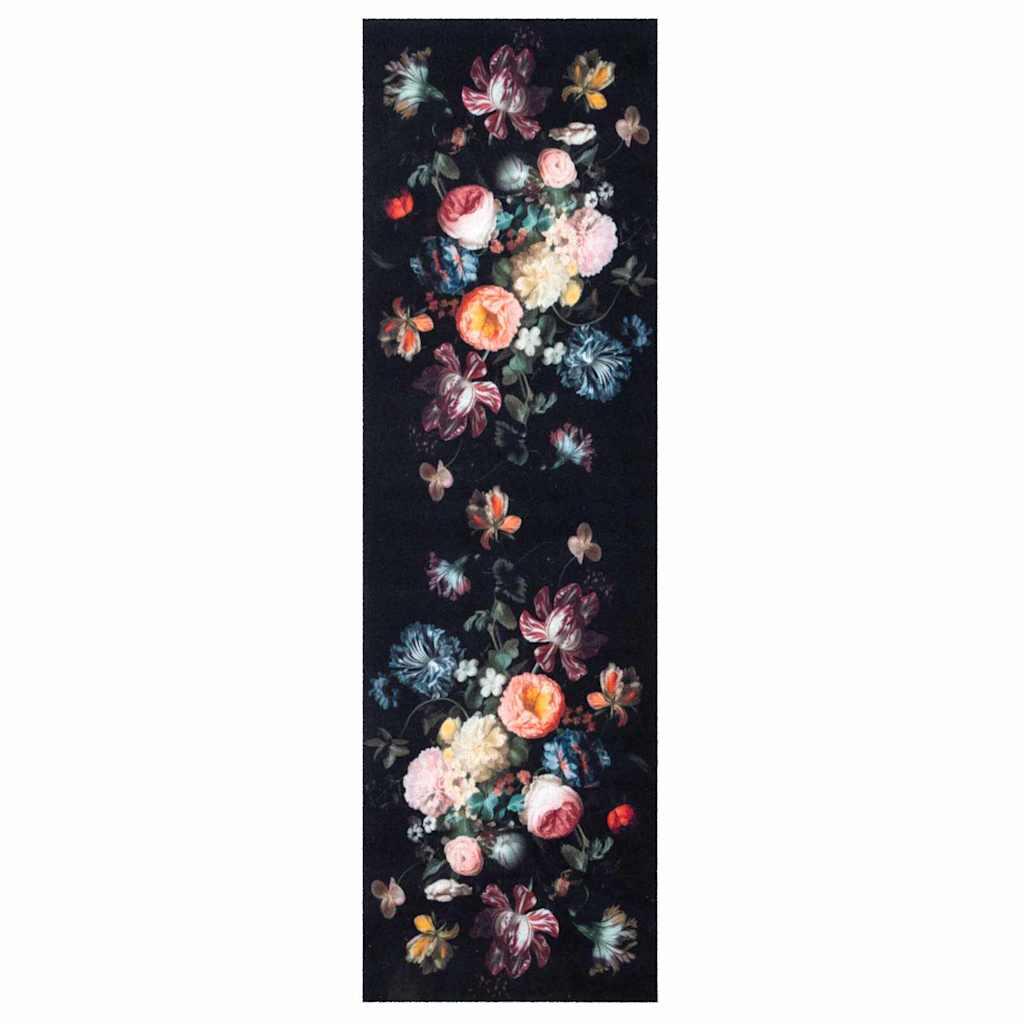vidaXL Kitchen Rug Black 300 x 60 cm Velvet 2