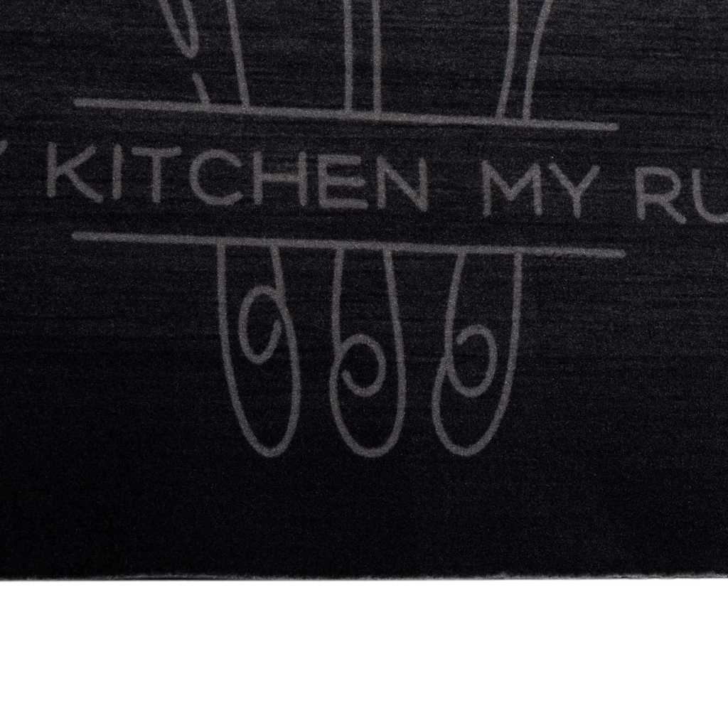 vidaXL Kitchen Rug Cutlery Black 300 x 60 cm Velvet 5
