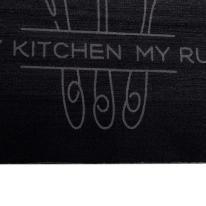 vidaXL Kitchen Rug Cutlery Black 300 x 60 cm Velvet 5