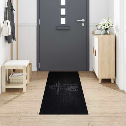 vidaXL Kitchen Rug Cutlery Black 300 x 60 cm Velvet 3