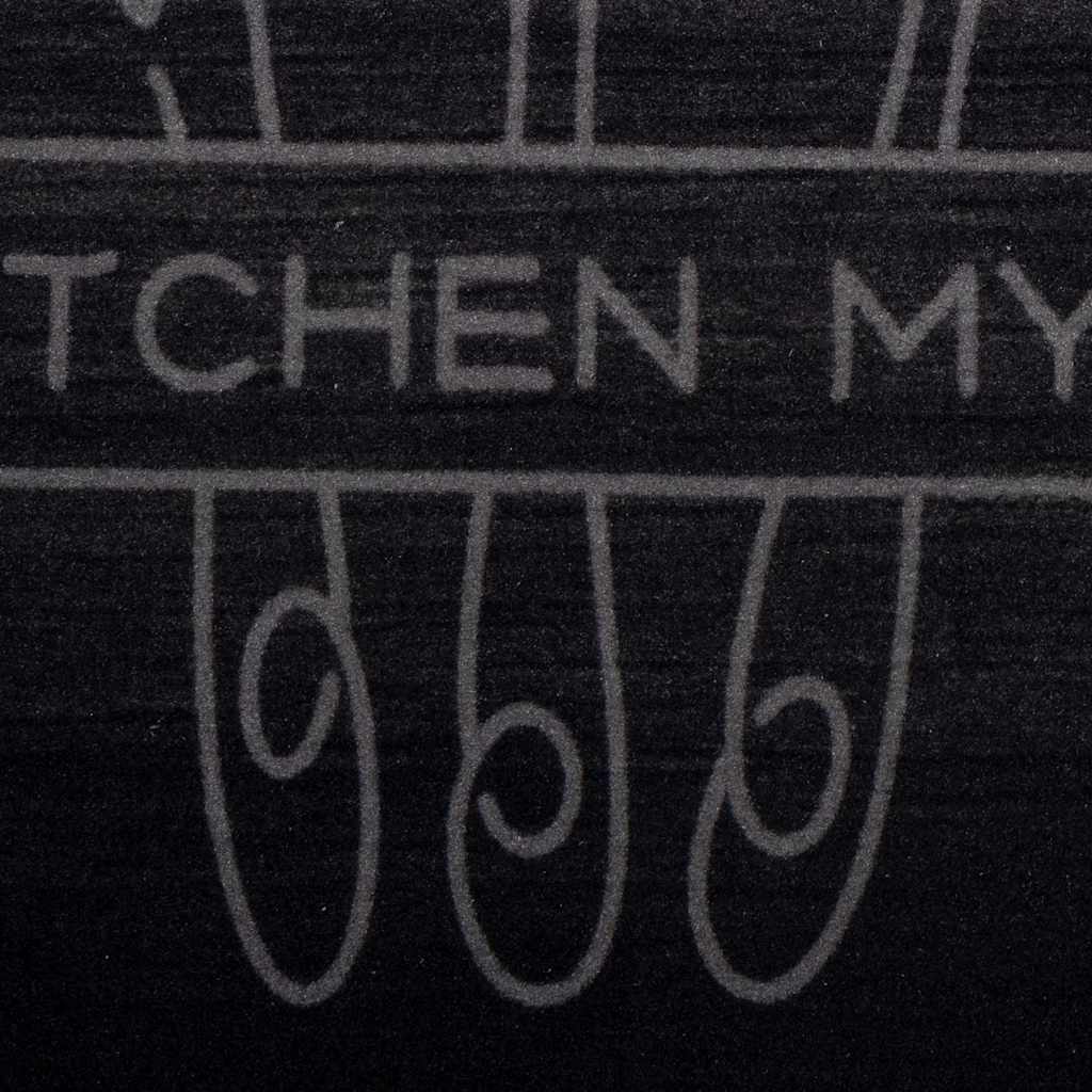 vidaXL Kitchen Rug Cutlery Black 300 x 60 cm Velvet 6