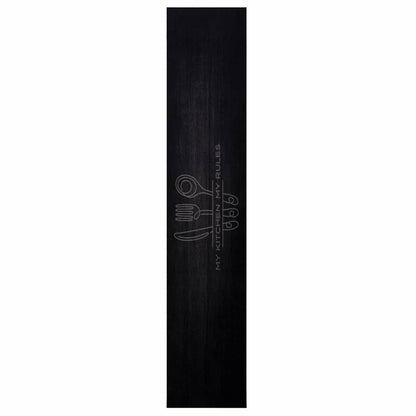 vidaXL Kitchen Rug Cutlery Black 300 x 60 cm Velvet 2
