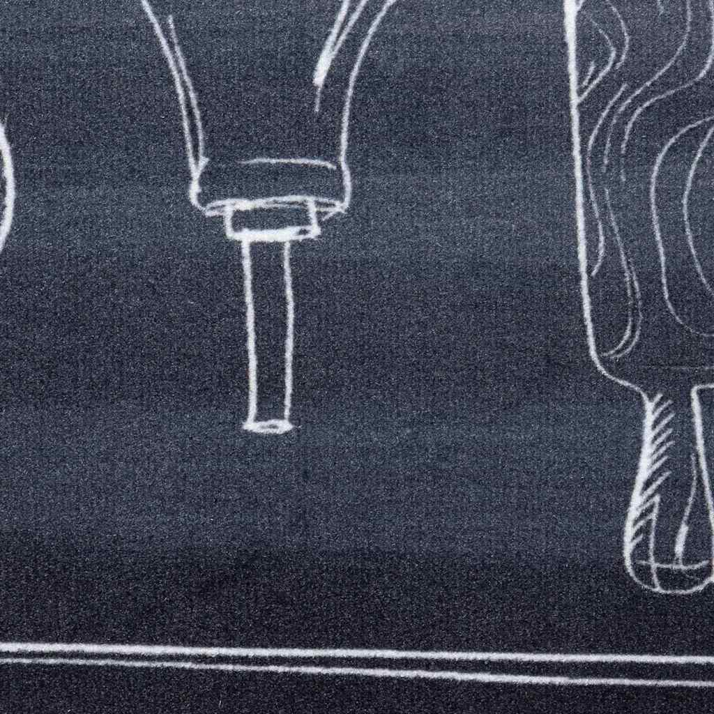 vidaXL Kitchen Rug Black 300 x 60 cm Velvet 6
