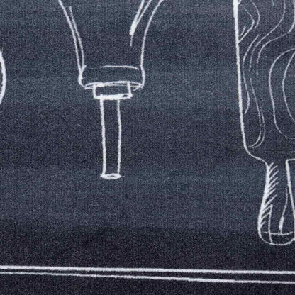 vidaXL Kitchen Rug Black 300 x 60 cm Velvet 6