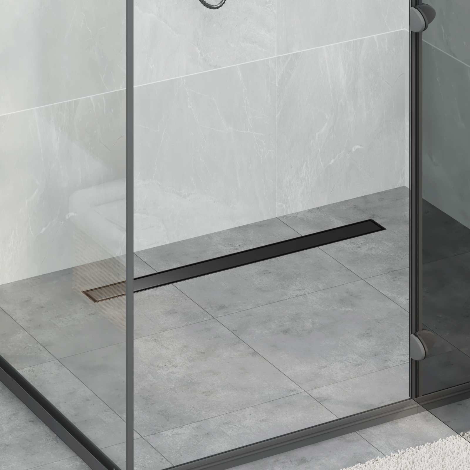 vidaXL Shower Drain 2-in-1 with 360° Siphon Black 80 cm 1