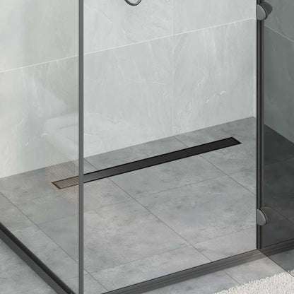 vidaXL Shower Drain 2-in-1 with 360° Siphon Black 80 cm 1