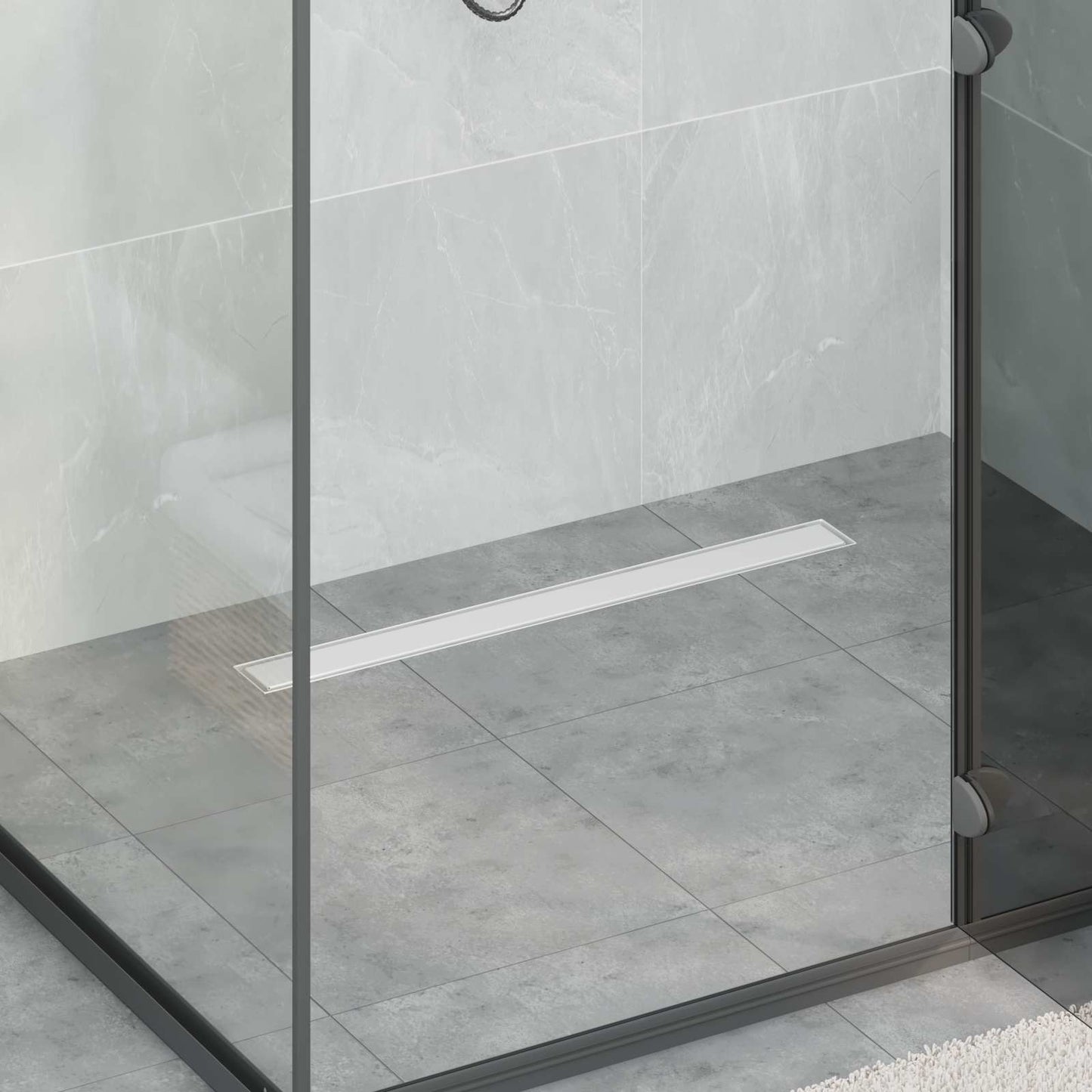 vidaXL Shower Drain 2-in-1 with 360° Siphon Silver 70 cm 1