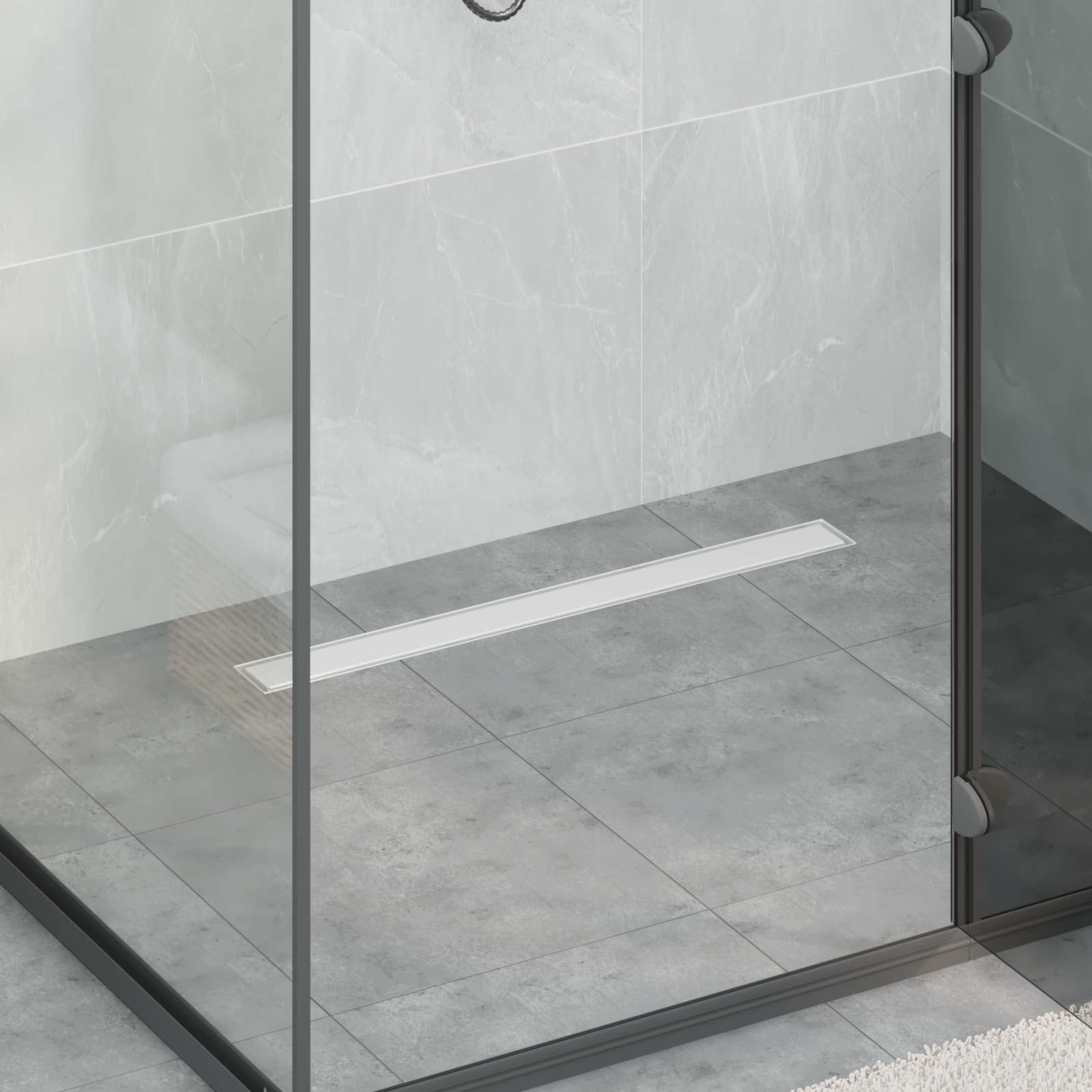 vidaXL Shower Drain 2-in-1 with 360° Siphon Silver 70 cm 1