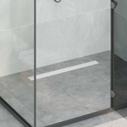 vidaXL Shower Drain 2-in-1 with 360° Siphon Silver 70 cm 1