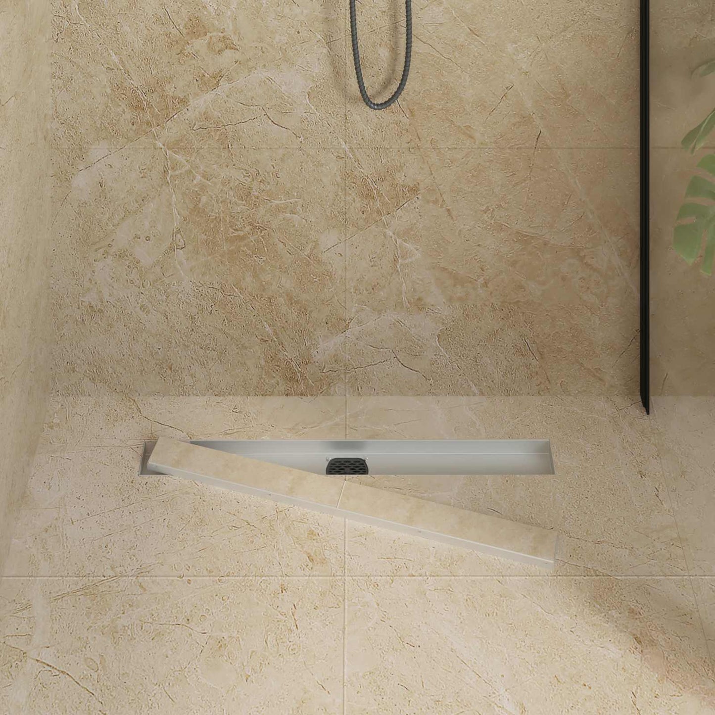 vidaXL Shower Drain 2-in-1 with 360° Siphon Silver 70 cm 3