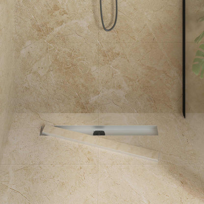 vidaXL Shower Drain 2-in-1 with 360° Siphon Silver 70 cm 3