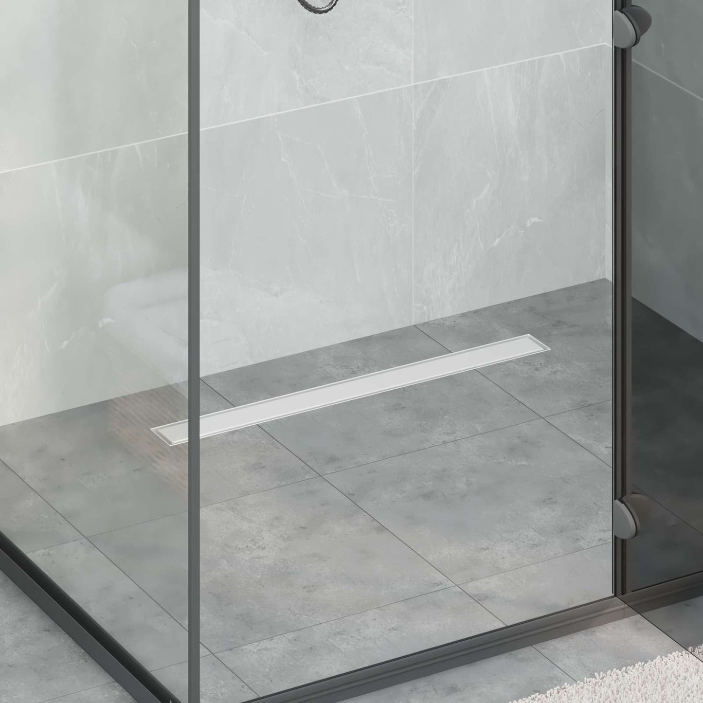 vidaXL 2 in 1 Shower Drain Silver 80 cm Stainless Steel 304 1