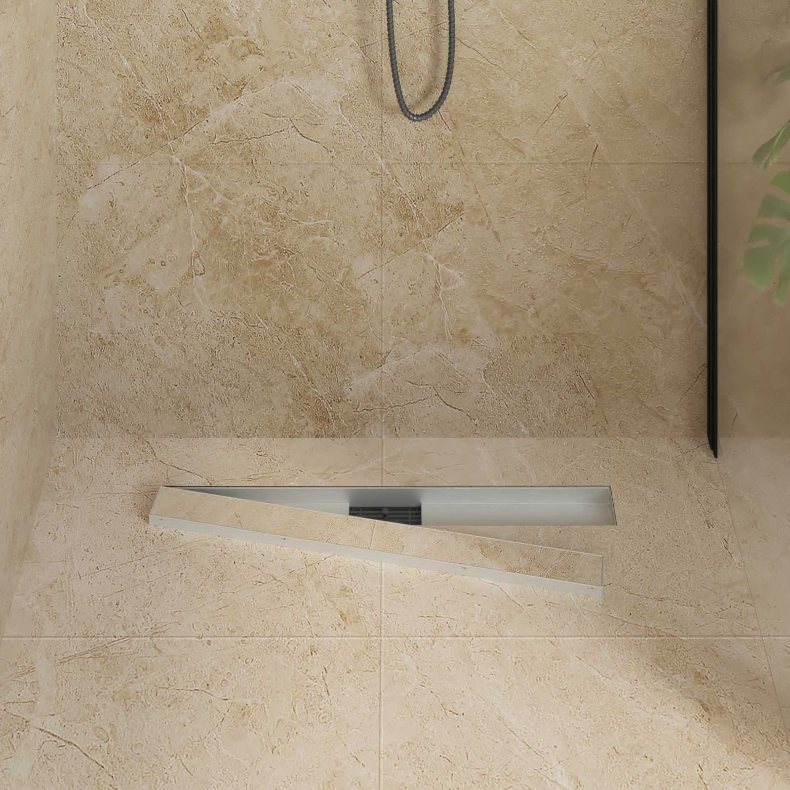 vidaXL 2 in 1 Shower Drain Silver 80 cm Stainless Steel 304 3