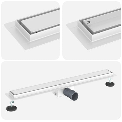 vidaXL 2 in 1 Shower Drain Silver 80 cm Stainless Steel 304 2