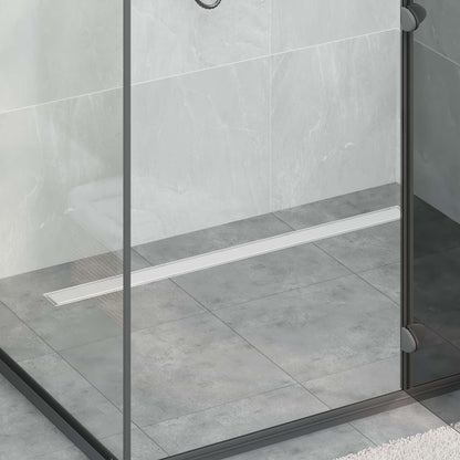 vidaXL Shower Drain 2-in-1 with 360° Siphon Silver 100 cm 1