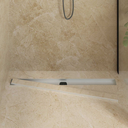vidaXL Shower Drain 2-in-1 with 360° Siphon Silver 100 cm 3
