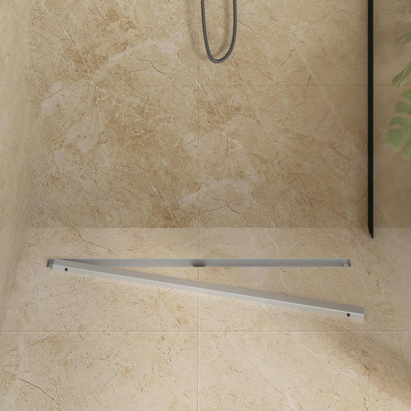 vidaXL 360° Shower Drain with Slim Model Silver 90 cm 3
