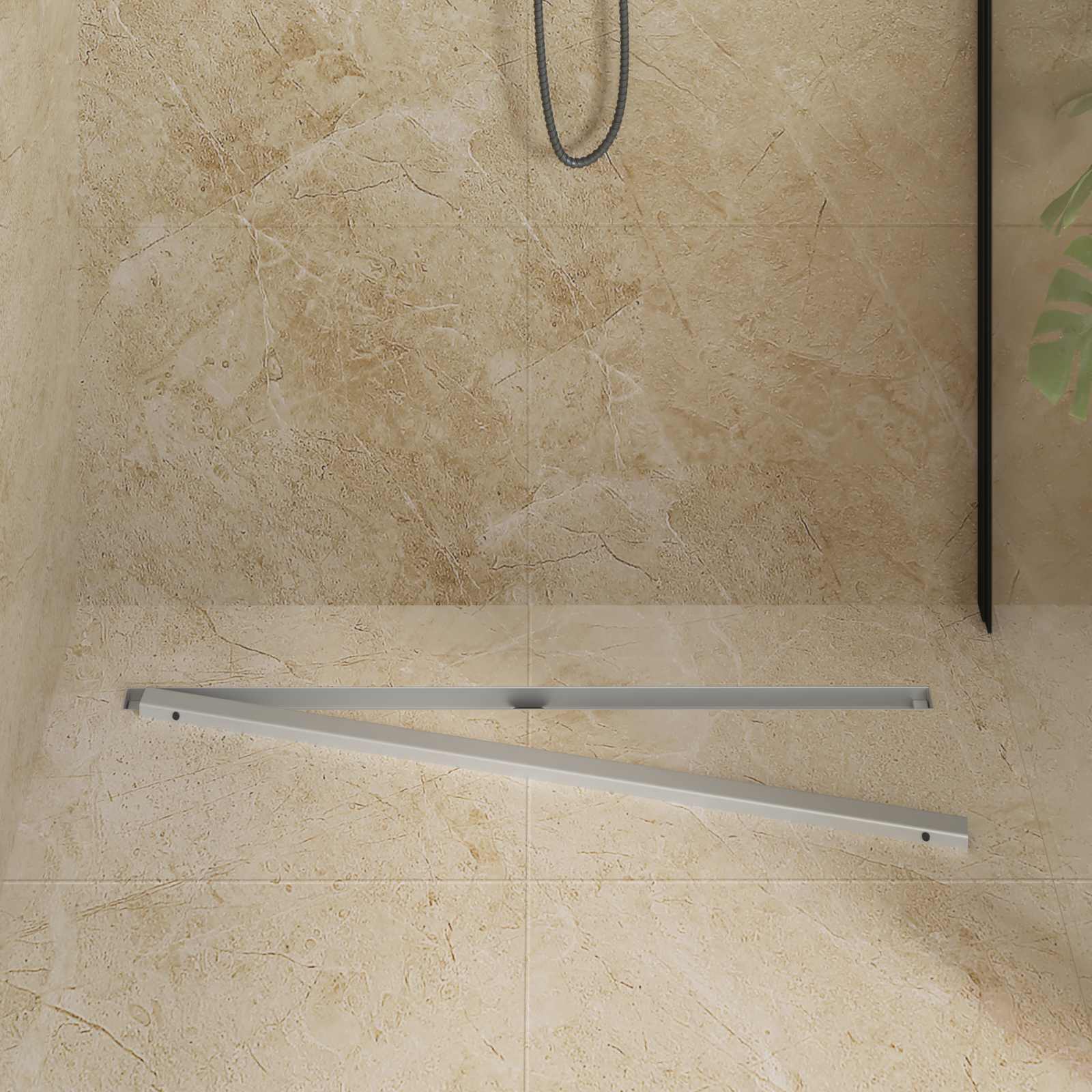 vidaXL 360° Shower Drain with Slim Model Silver 90 cm 3