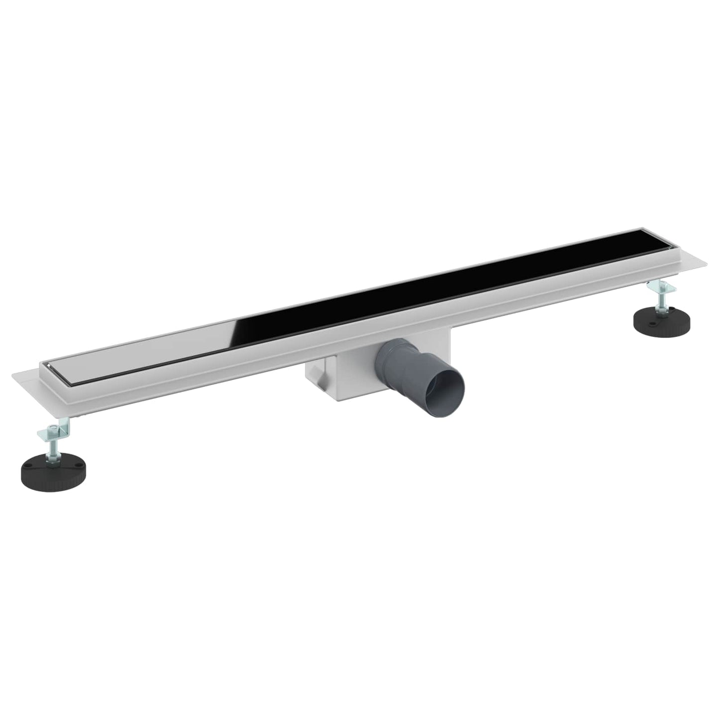 vidaXL Shower Drain with Glass Cover Black 80 cm Stainless Steel 304 2