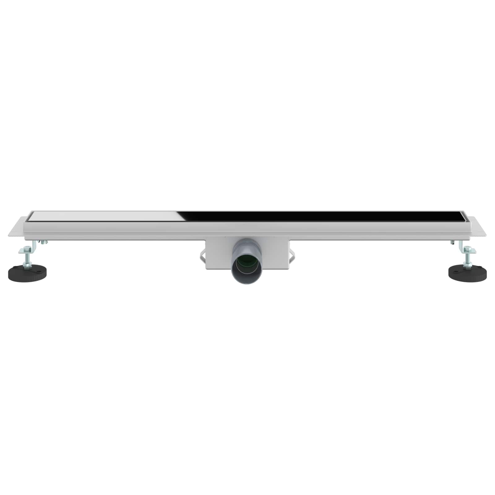 vidaXL Shower Drain with Glass Cover Black 80 cm Stainless Steel 304 4