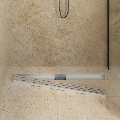 vidaXL Shower Drain with Line Design Silver 90 cm Stainless Steel 304 3