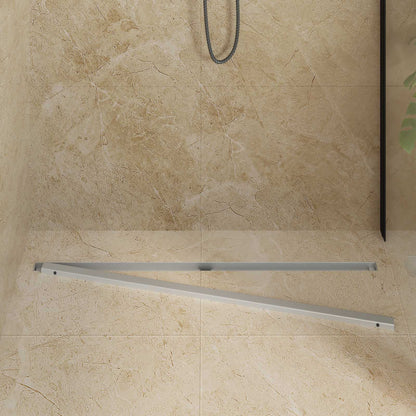 vidaXL 360° Shower Drain with Slim Model Silver 100 cm 3