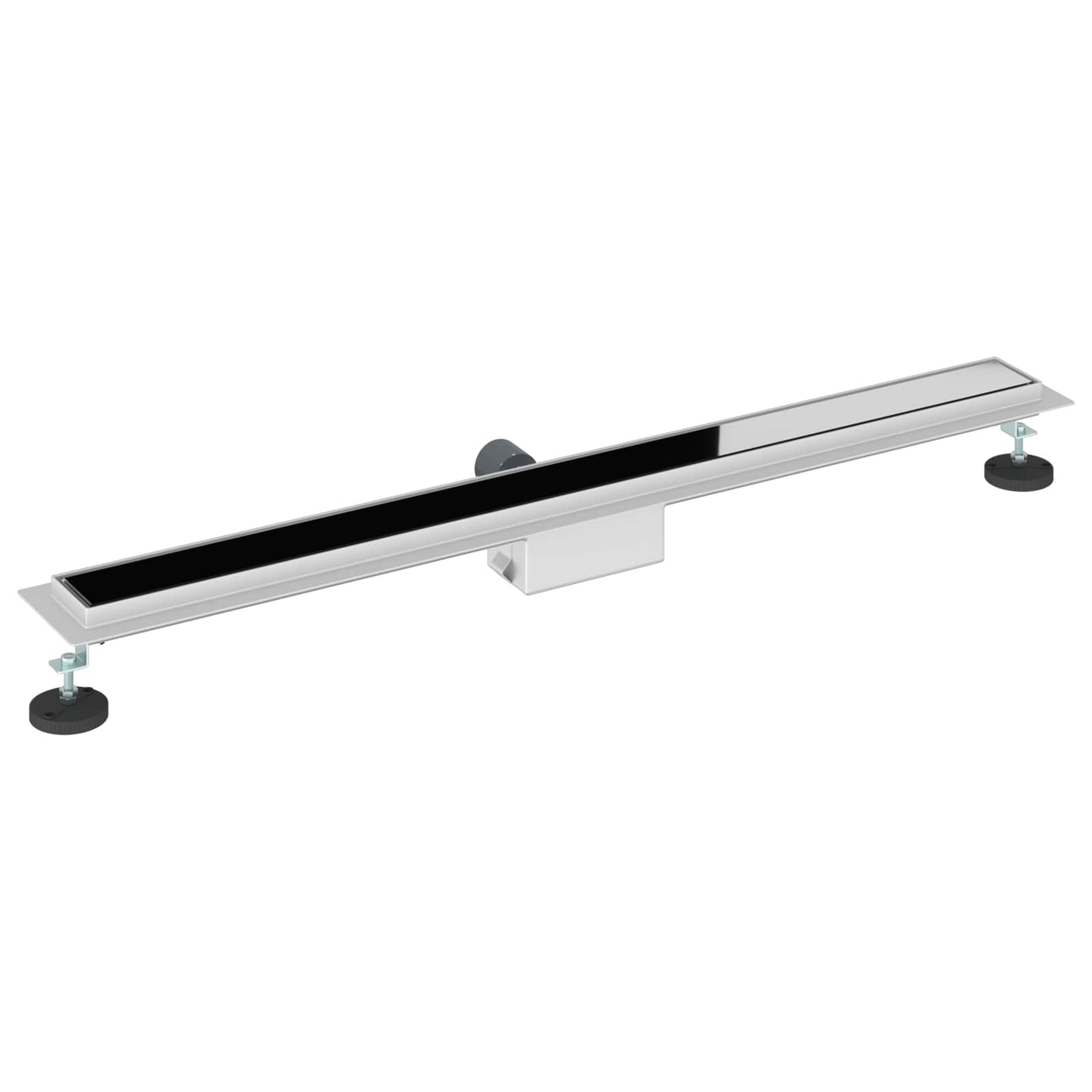 vidaXL Shower Drain with Glass Cover Black 100 cm Stainless Steel 304 6