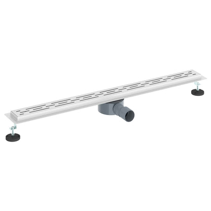 vidaXL Shower Drain Line Design with 360° Siphon Silver 90 cm 2