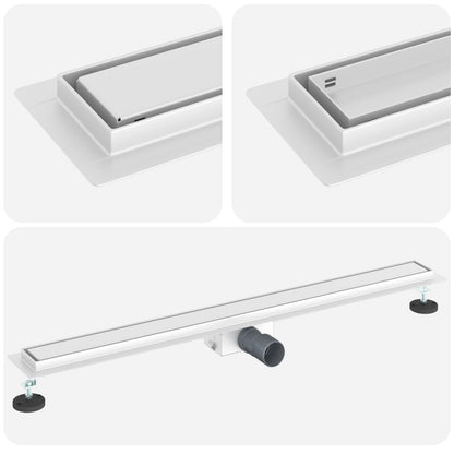 vidaXL 2 in 1 Shower Drain Silver 100 cm Stainless Steel 304 2