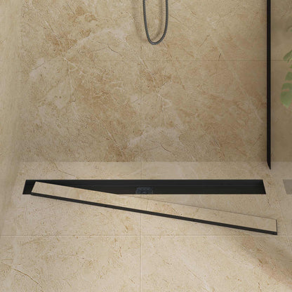 vidaXL Shower Drain 2-in-1 with 360° Siphon Black 100 cm 3