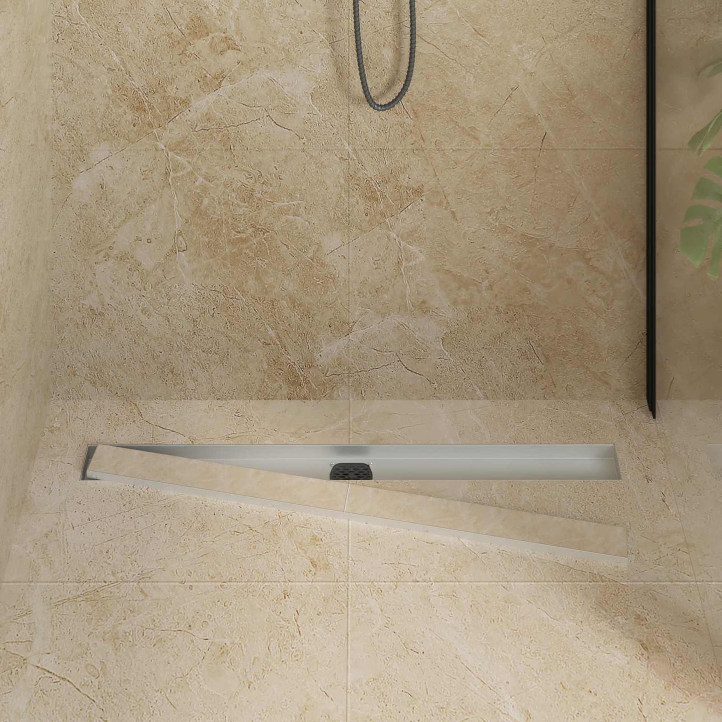 vidaXL Shower Drain 2-in-1 with 360° Siphon Silver 90 cm 3
